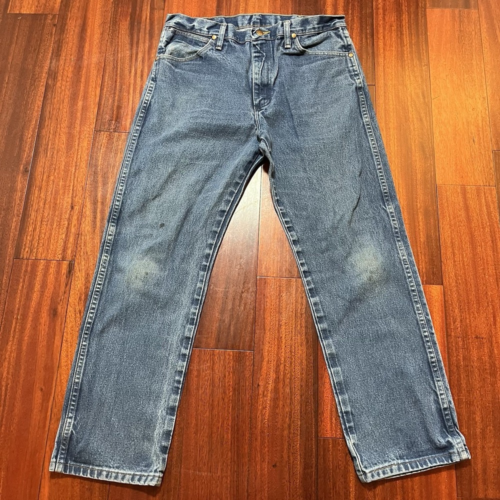 Wrangler Jeans Mens 35x30 FITS 34x29 Blue 13MWZ Cowboy Denim Work Pants Ranch